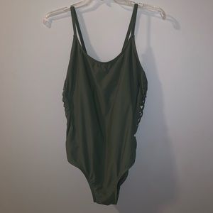 Xhilaration Forest Green One Piece Bathing Suit
